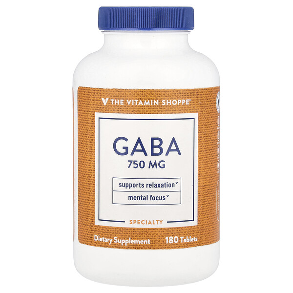 GABA , 750 mg , 180 Tablets (Таблетки) The Vitamin Shoppe