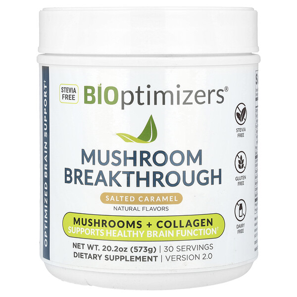 Mushroom Breakthrough, Mushroom + Collagen, Salted Caramel, 20.2 oz (Унции) (573 g) BIOptimizers