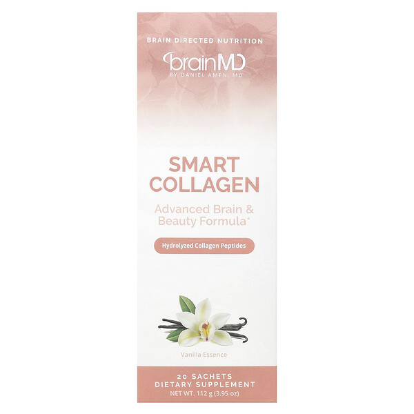 Smart Collagen, Vanilla Essence, 20 Sachets, 5.6 g Each BrainMD