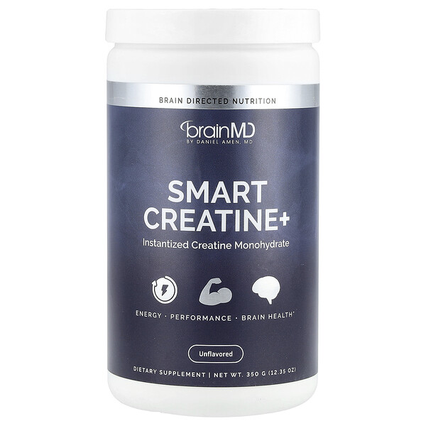 Smart Creatine+, Unflavored (Без вкуса), 12.35 oz (Унции) (350 g) BrainMD