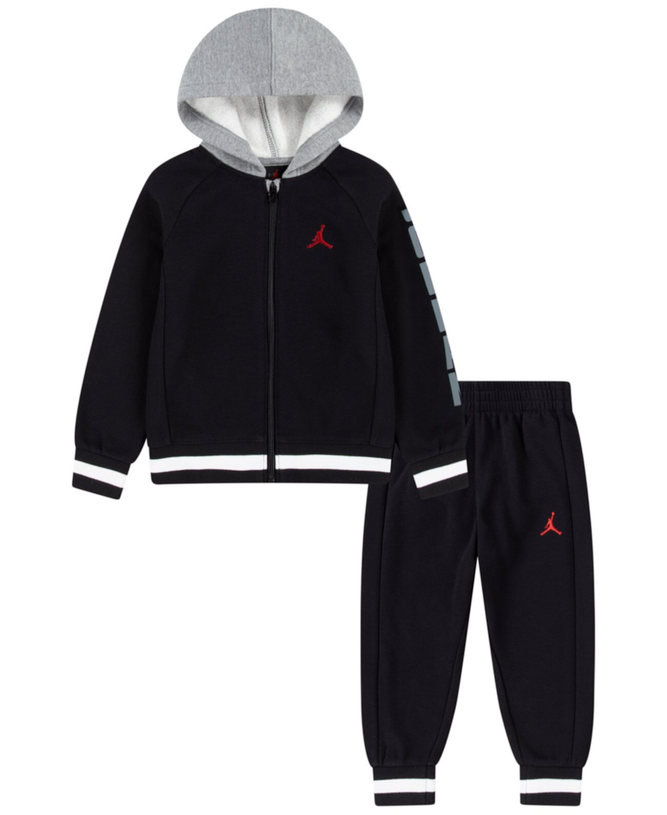 Мальчиковый Комплект Одежды Jordan Little Boys Block Rib Full-Zip Hoodie and Pants 2-Piece Set Jordan