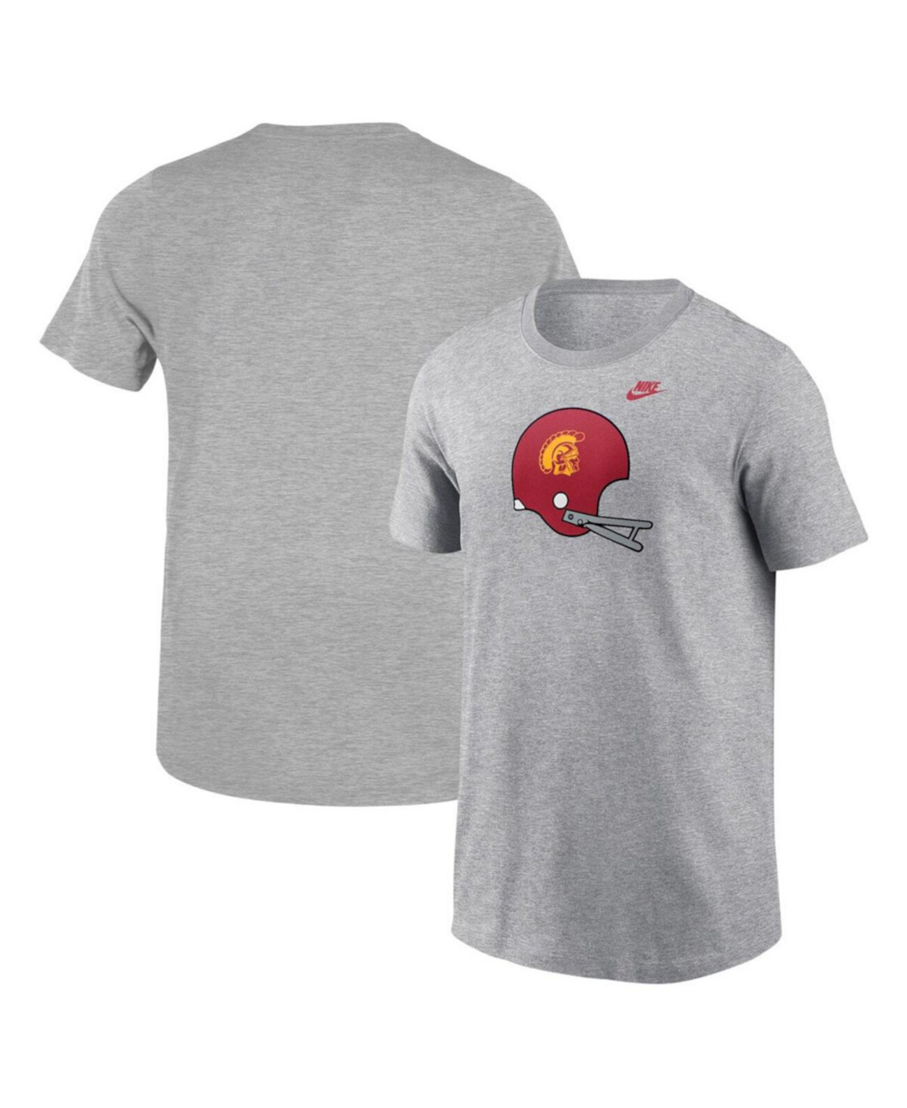 Big Boys and Girls Heather Gray USC Trojans Helmet T-Shirt Nike