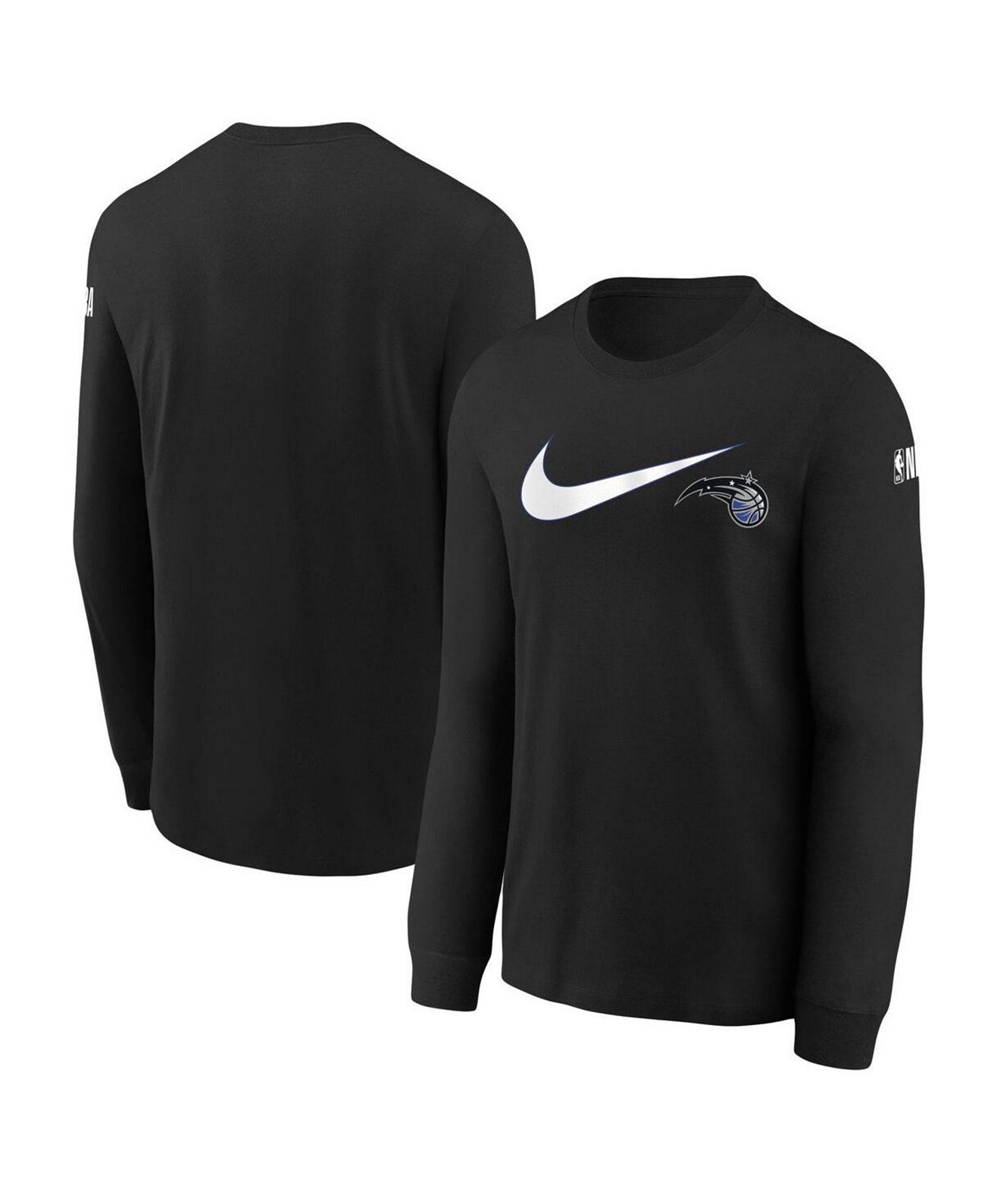 Big Boys and Girls Black Orlando Magic Swoosh Long Sleeve T-Shirt Nike