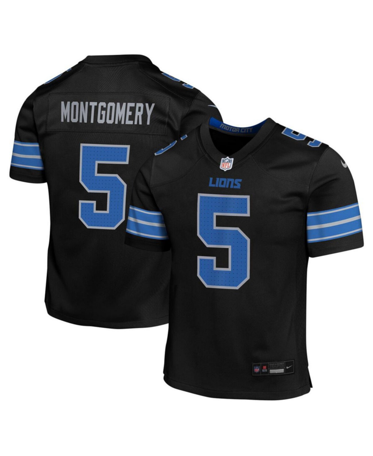 Big Boys and Girls David Montgomery Black Detroit Lions Alternate Player Game Jersey Nike