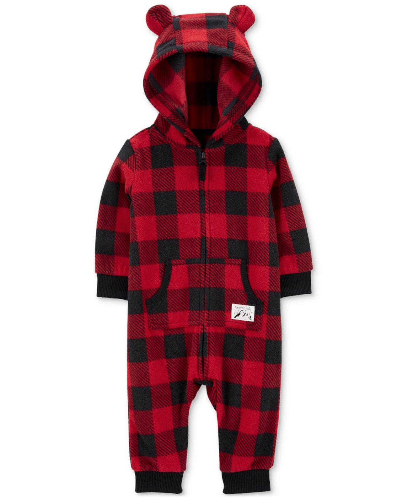 Baby Boys 1-Piece Buffalo Check Fleece Jumpsuit Carter's