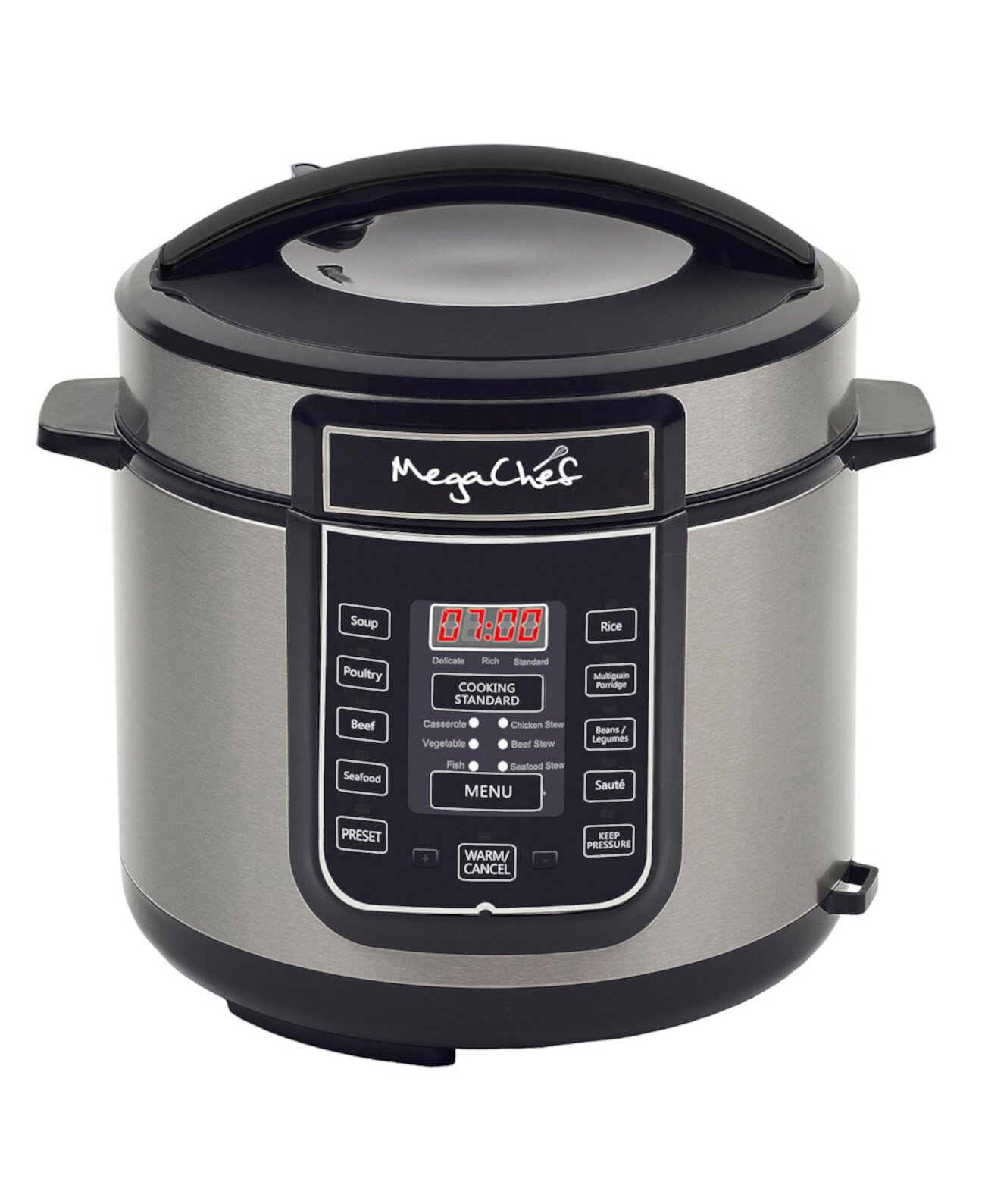 6 Quart Digital Pressure Cooker with 14 Pre-set Multi-Function Features MegaChef