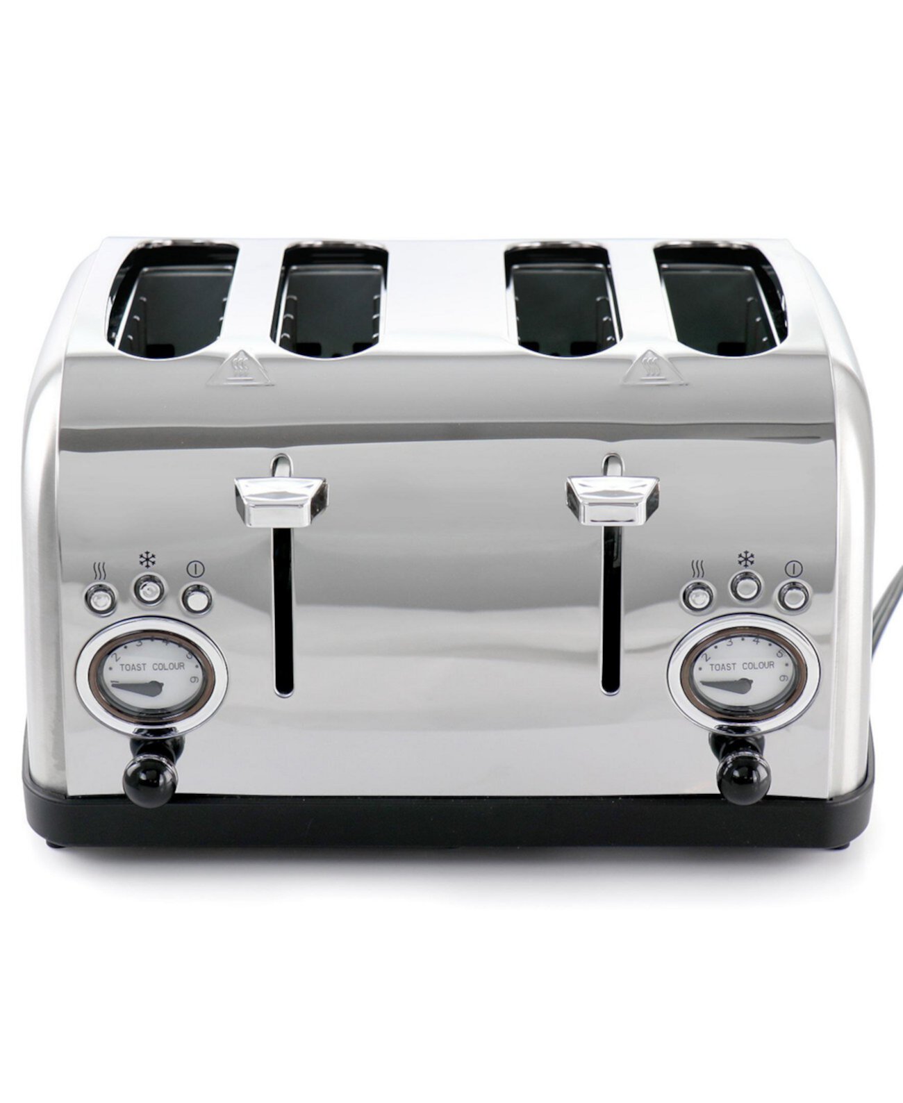 4 Slice Stainless Steel Wide Slot Retro Toaster MegaChef