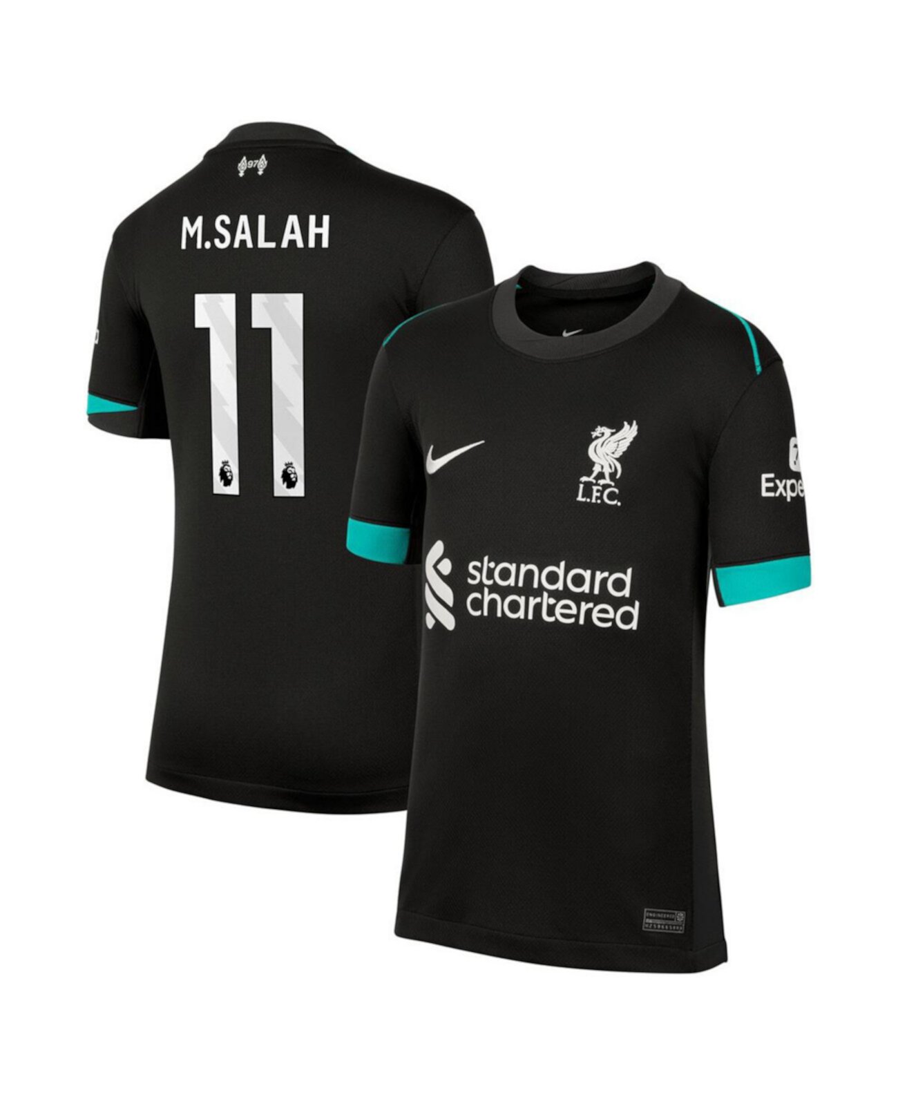 Big Boys and Girls Mohamed Salah Forest Green Liverpool 2024/25 Away Replica Jersey Nike