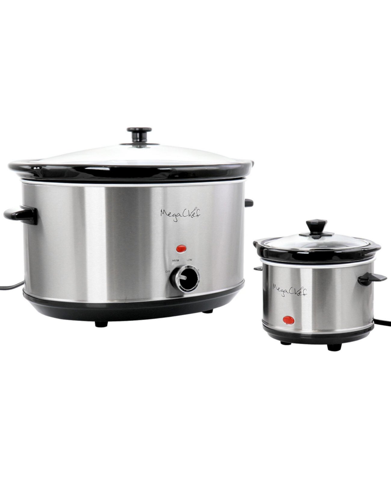 8 Liter Slow Cooker with Mini 0.6 Liter Warmer MegaChef