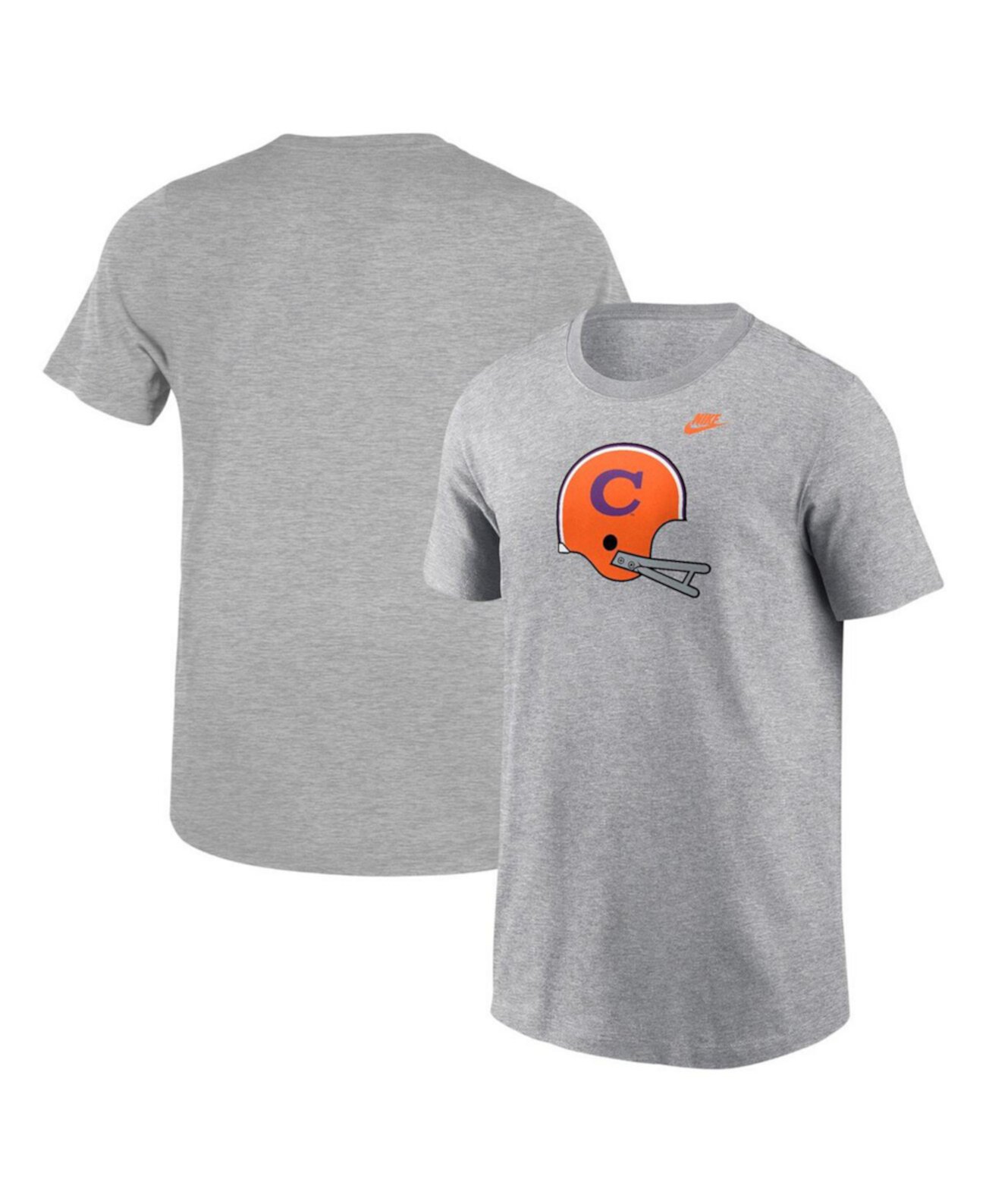 Big Boys and Girls Heather Gray Clemson Tigers Helmet T-Shirt Nike