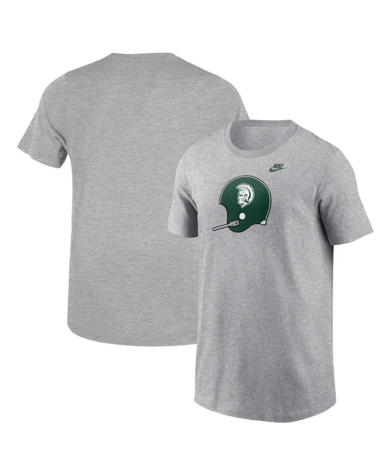 Big Boys and Girls Heather Gray Michigan State Spartans Helmet T-Shirt Nike