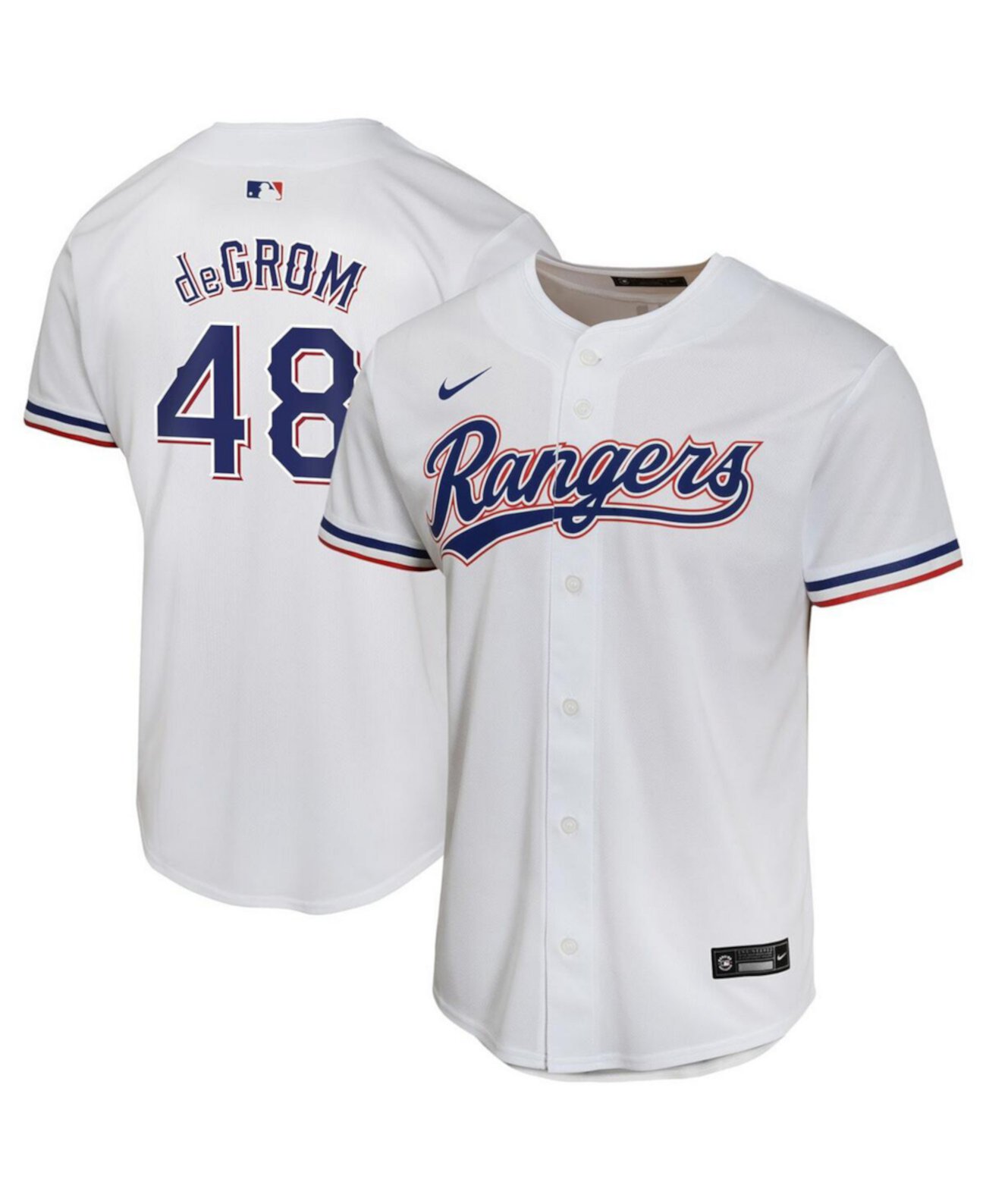 Big Boys and Girls Jacob deGrom White Texas Rangers Home Game Player Jersey Nike