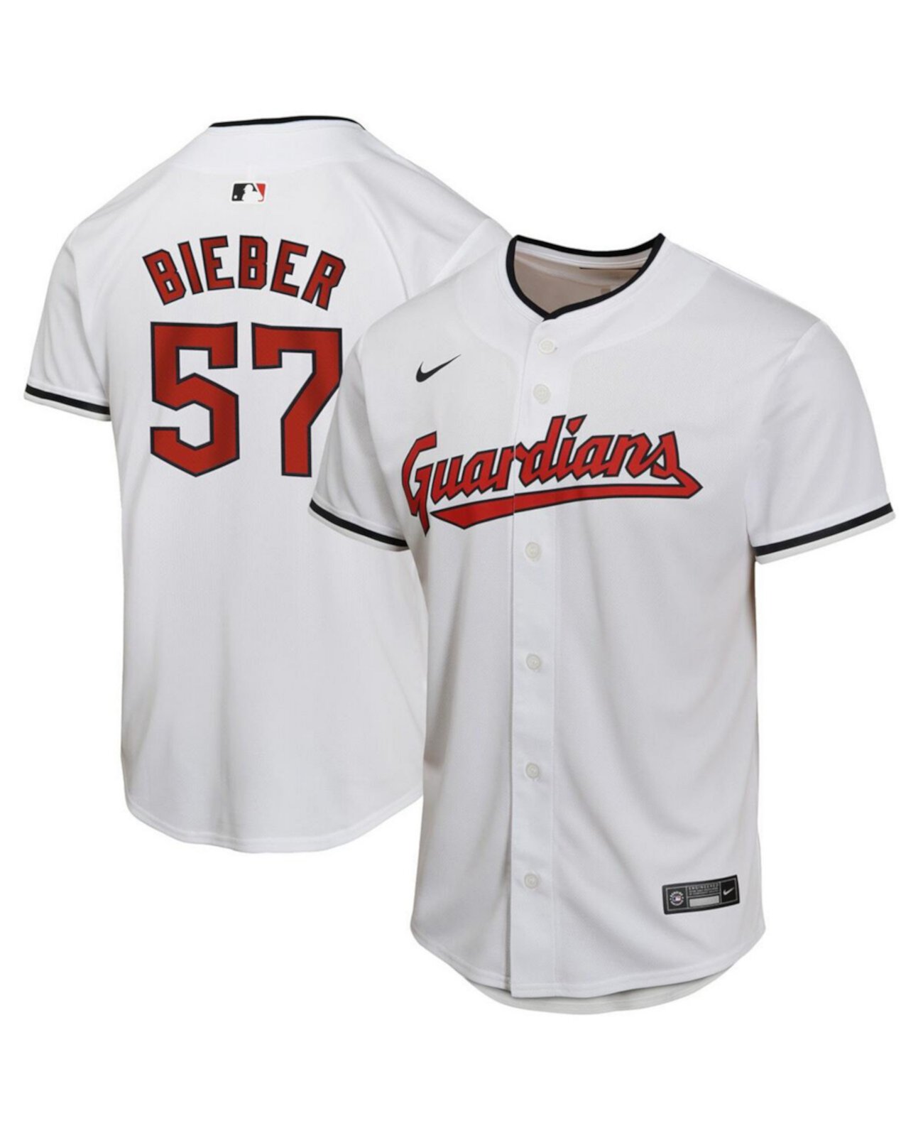 Big Boys and Girls Shane Bieber White Cleveland Guardians Home Game Player Jersey Nike