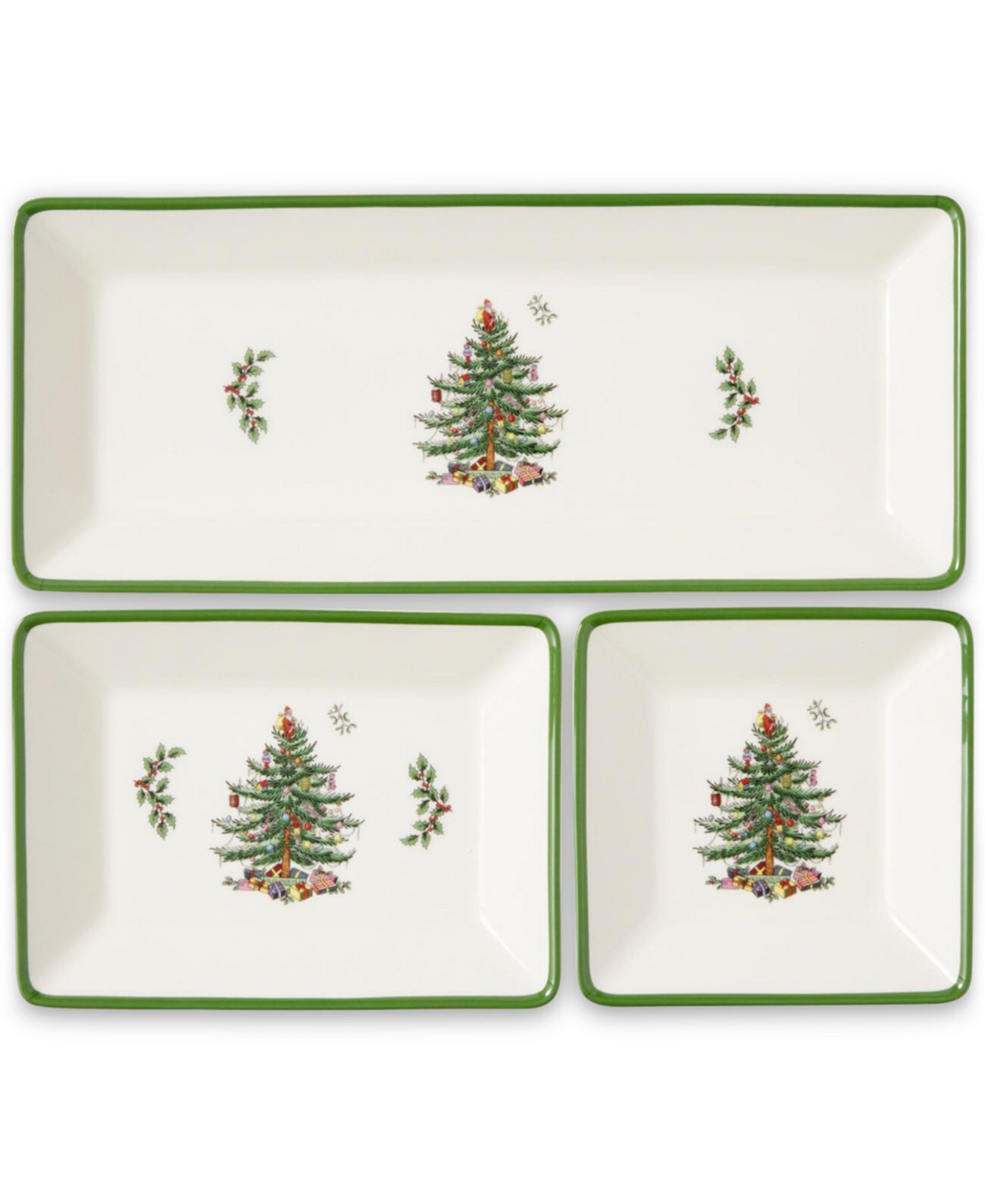 Christmas Tree Traditional 3 Piece Nesting Tray Spode