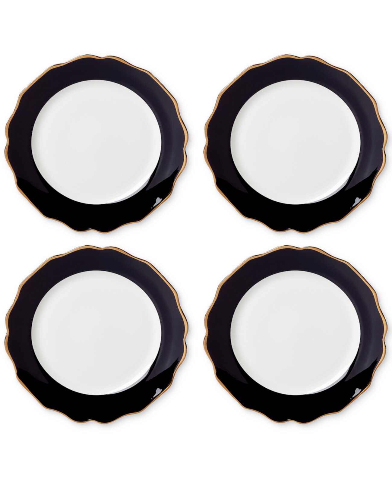 Contempo Luxe Black Dinner Plates, Set Of 4 Lenox