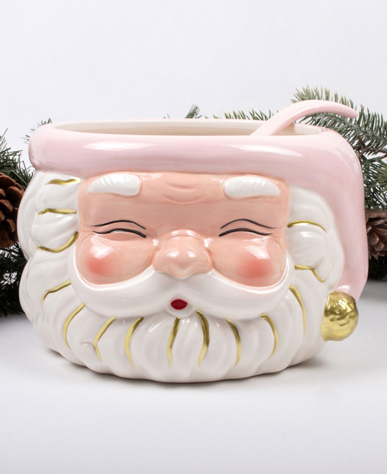 Santa Ceramic Punch Bowl 8 Oak Lane