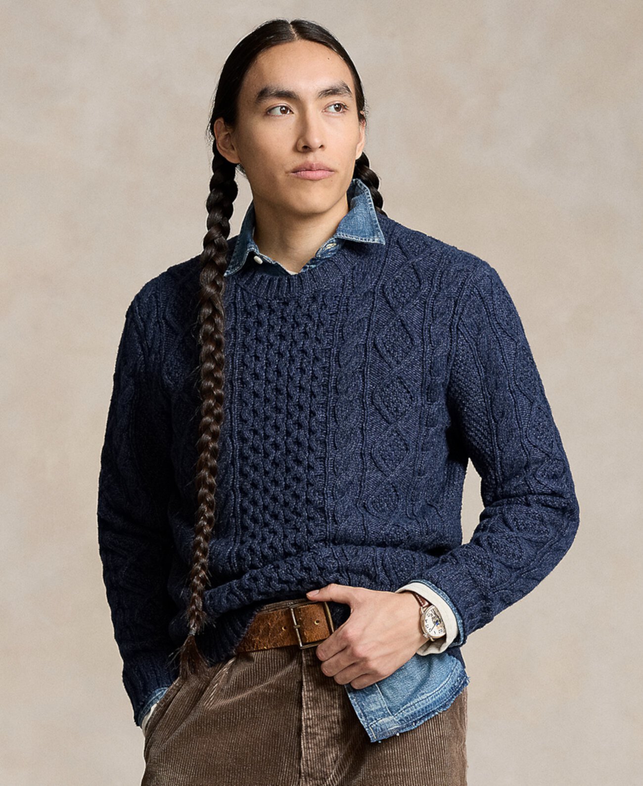 Мужской Свитер Polo Ralph Lauren The Iconic Fisherman's Sweater Polo Ralph Lauren