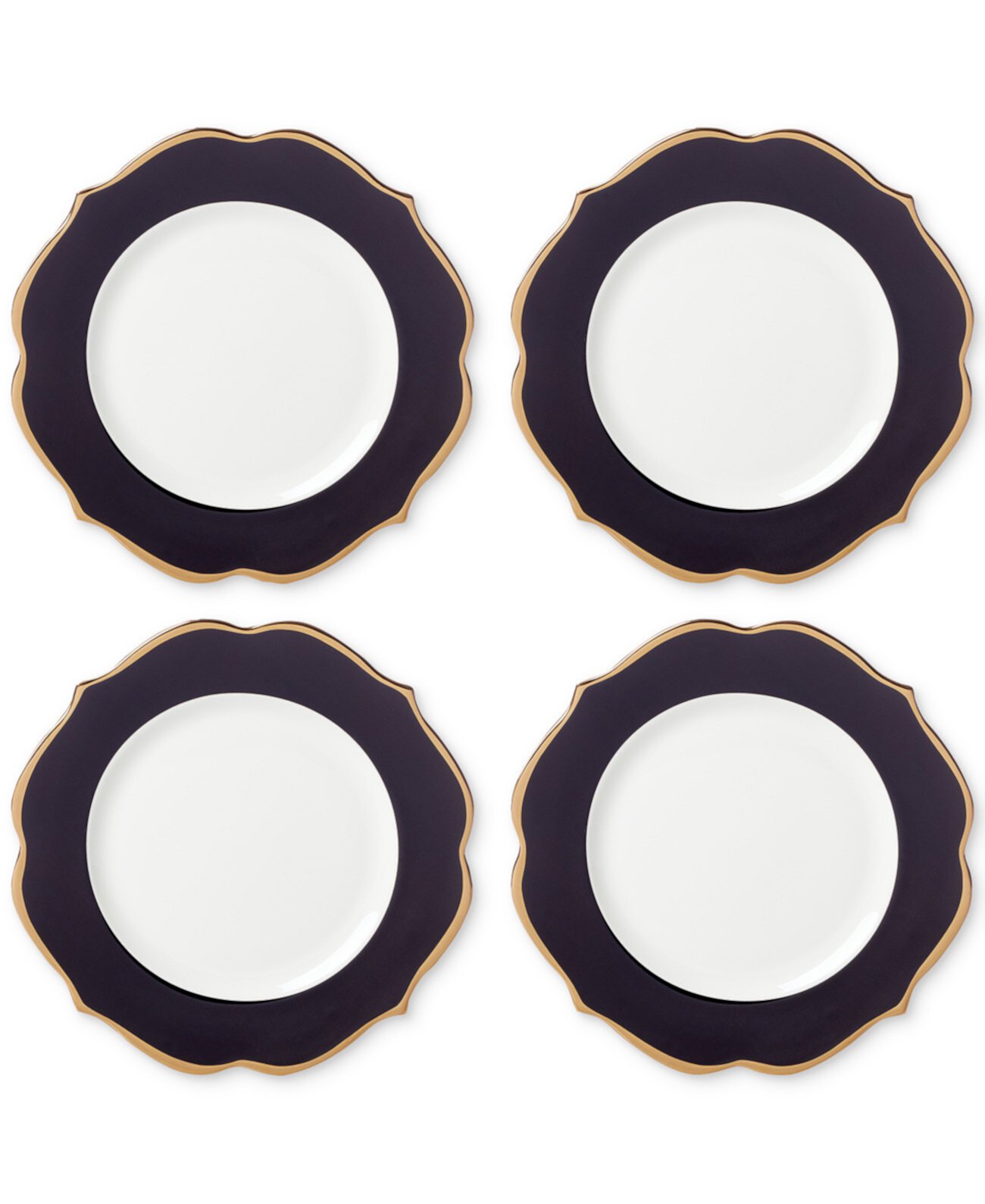 Contempo Luxe Black Accent Plates, Set Of 4 Lenox