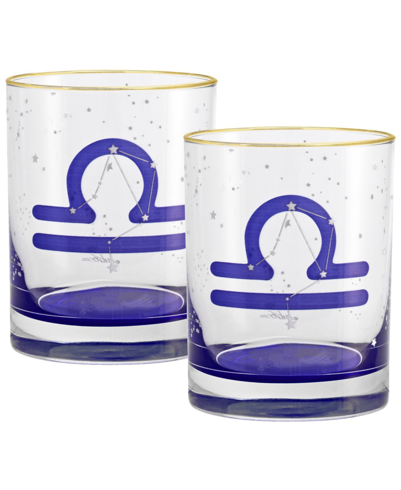 Libra Zodiac Double Old-Fashioned Glass, Set of 2 Culver