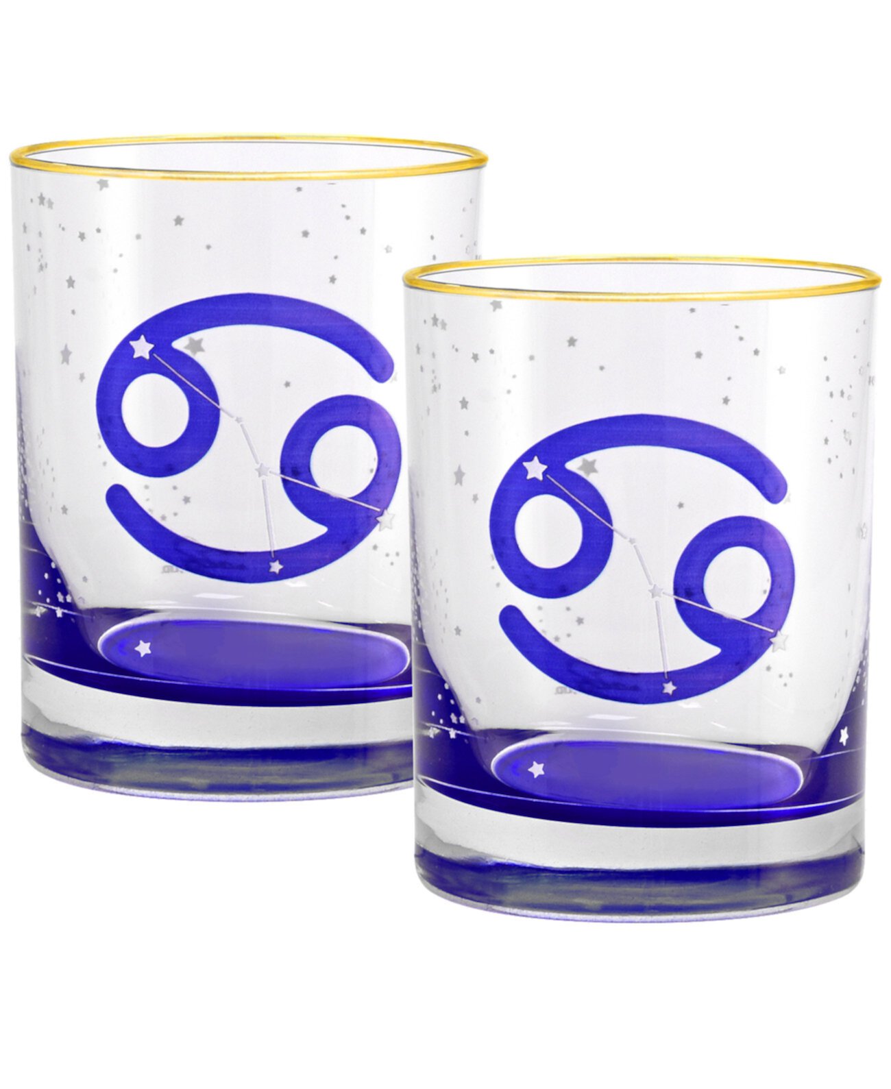 Cancer Zodiac Double Old-Fashioned Glass, Set of 2 Culver