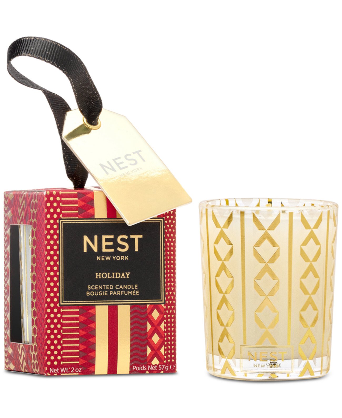 Holiday Votive Candle Ornament, 2 oz. Nest