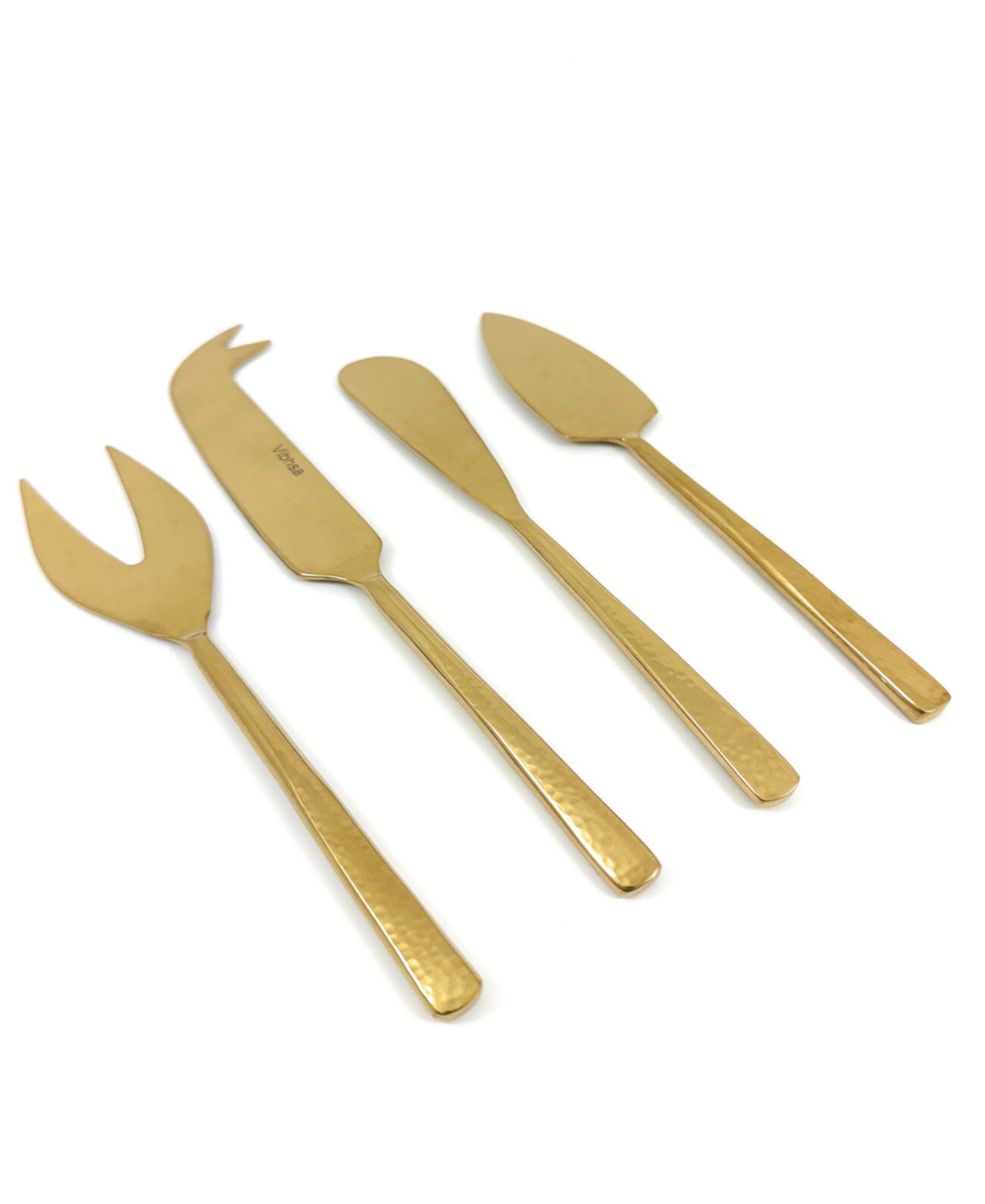 Half Hammered 4-Pc. Cheese Knives Set, Serving for 4 Vibhsa