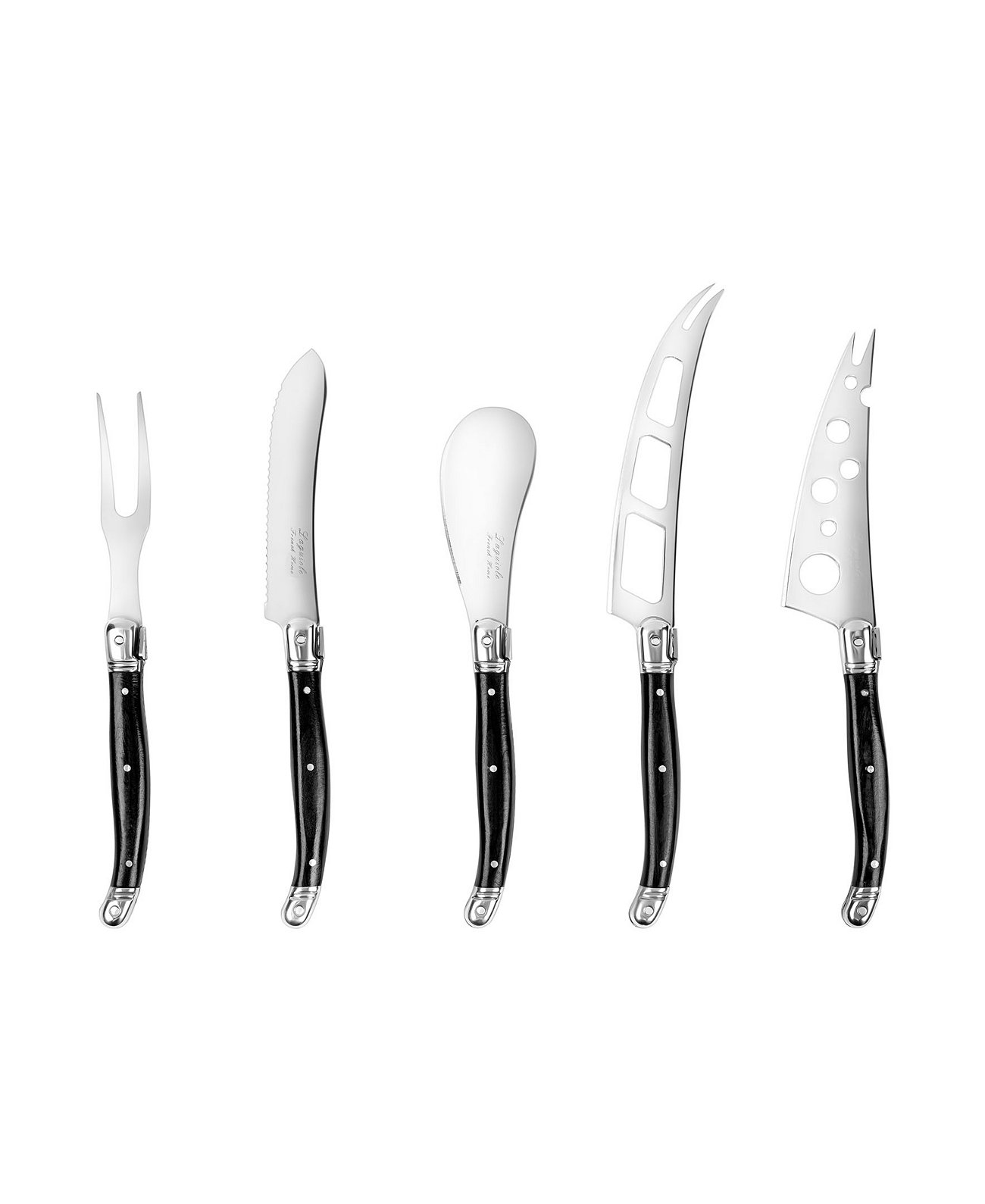 Laguiole 5-Piece Artisan Cheese Knife Set with Pakkawood Handles French Home