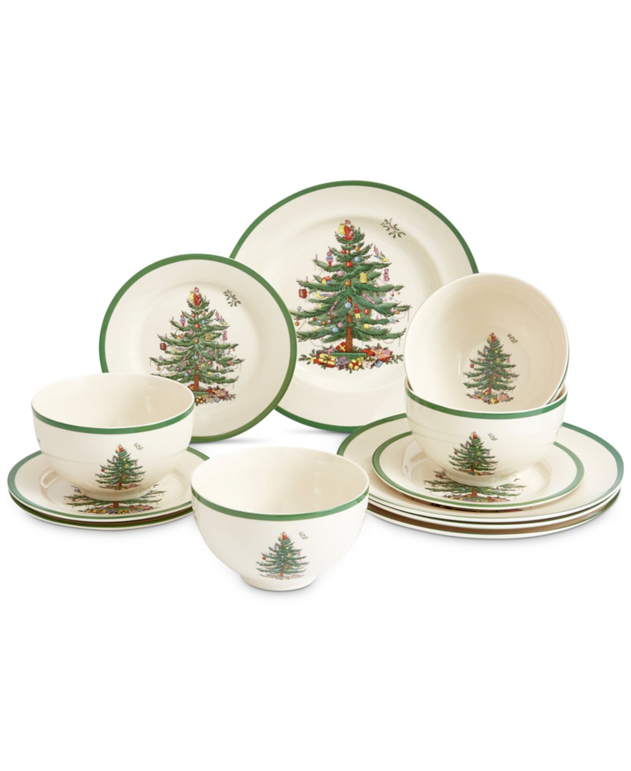 NEW FOR 2024! Christmas Tree 12 Pc. Dinnerware Set, Service for 4, Created for Macy's Spode