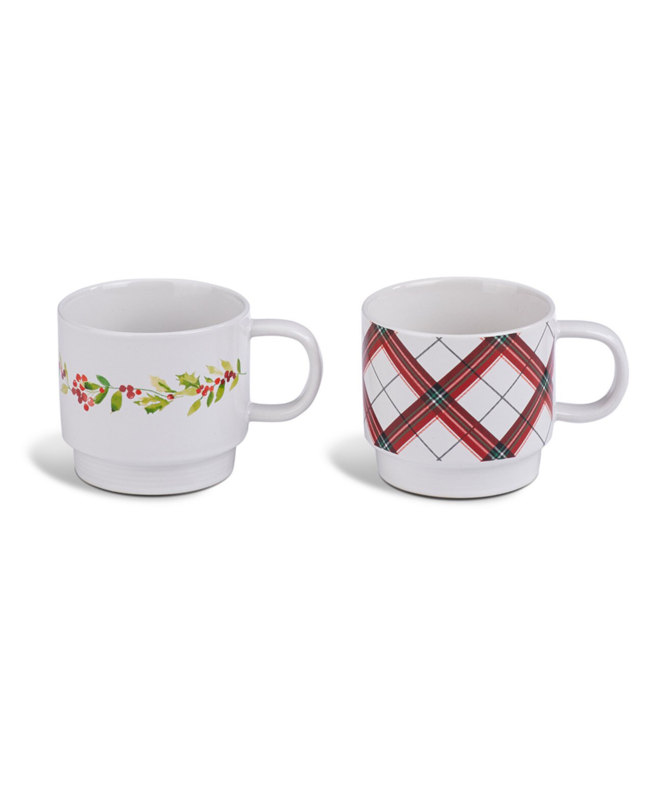 Stackable Mugs with Christmas Trees, Set of 2 THIRSTYSTONE