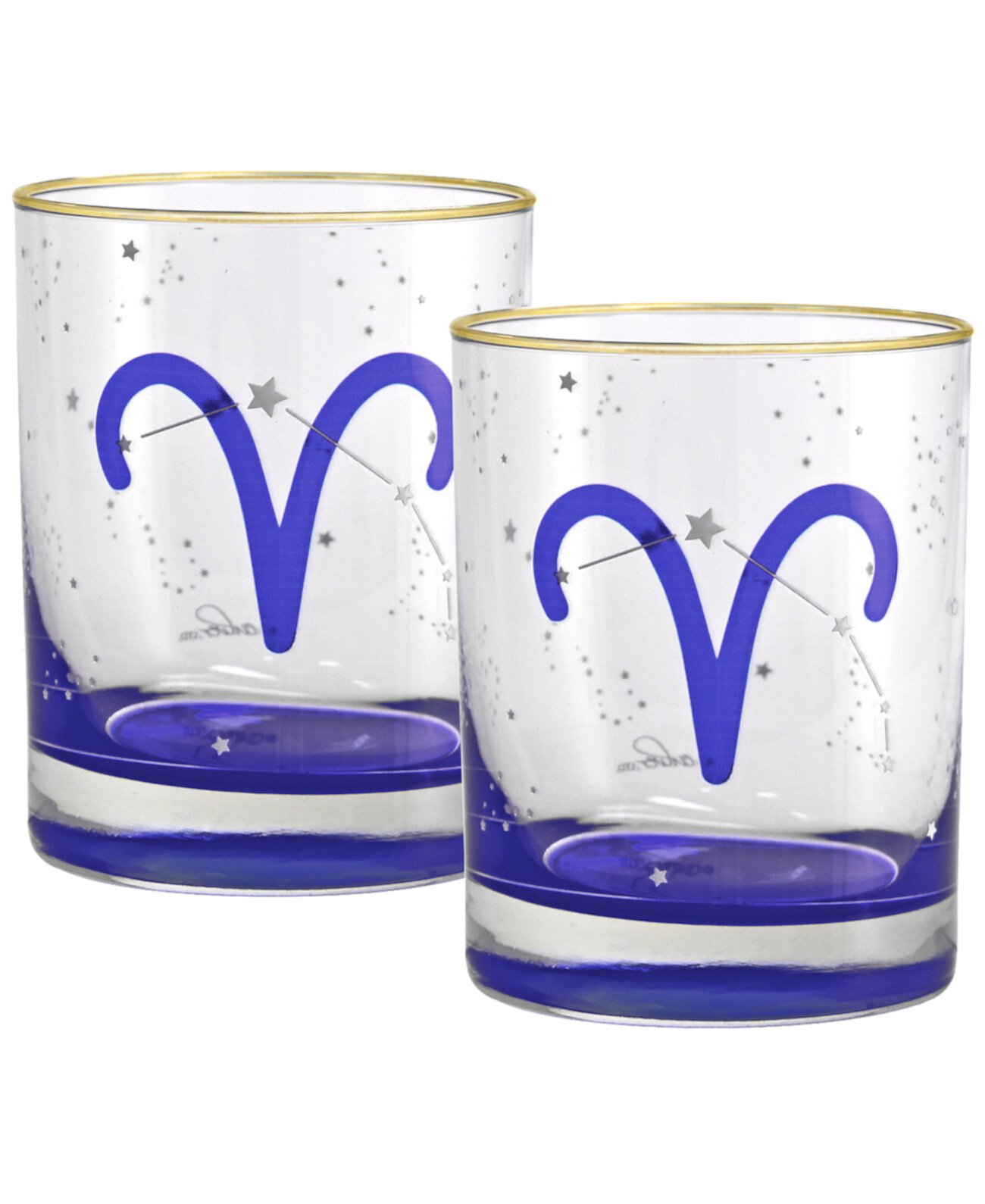 Aries Zodiac Double Old-Fashioned Glass, Set of 2 Culver