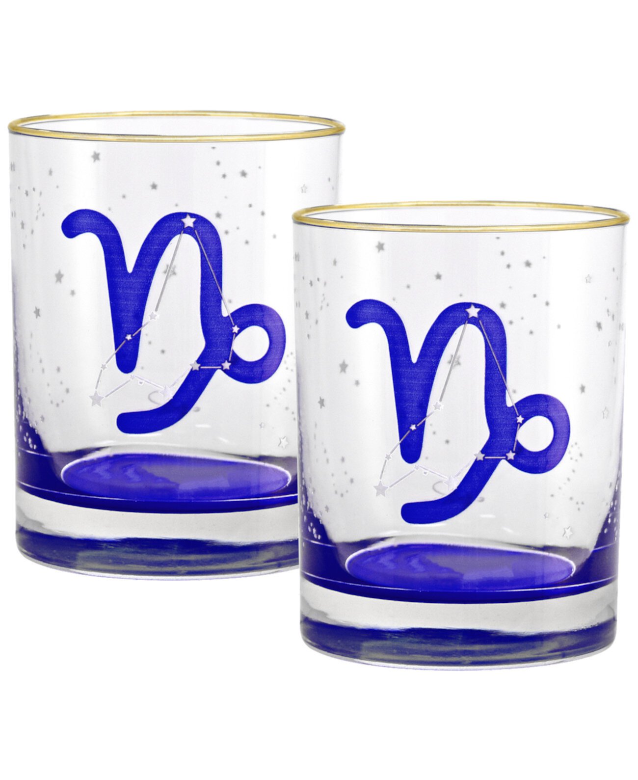 Capricorn Zodiac Double Old-Fashioned Glass, Set of 2 Culver