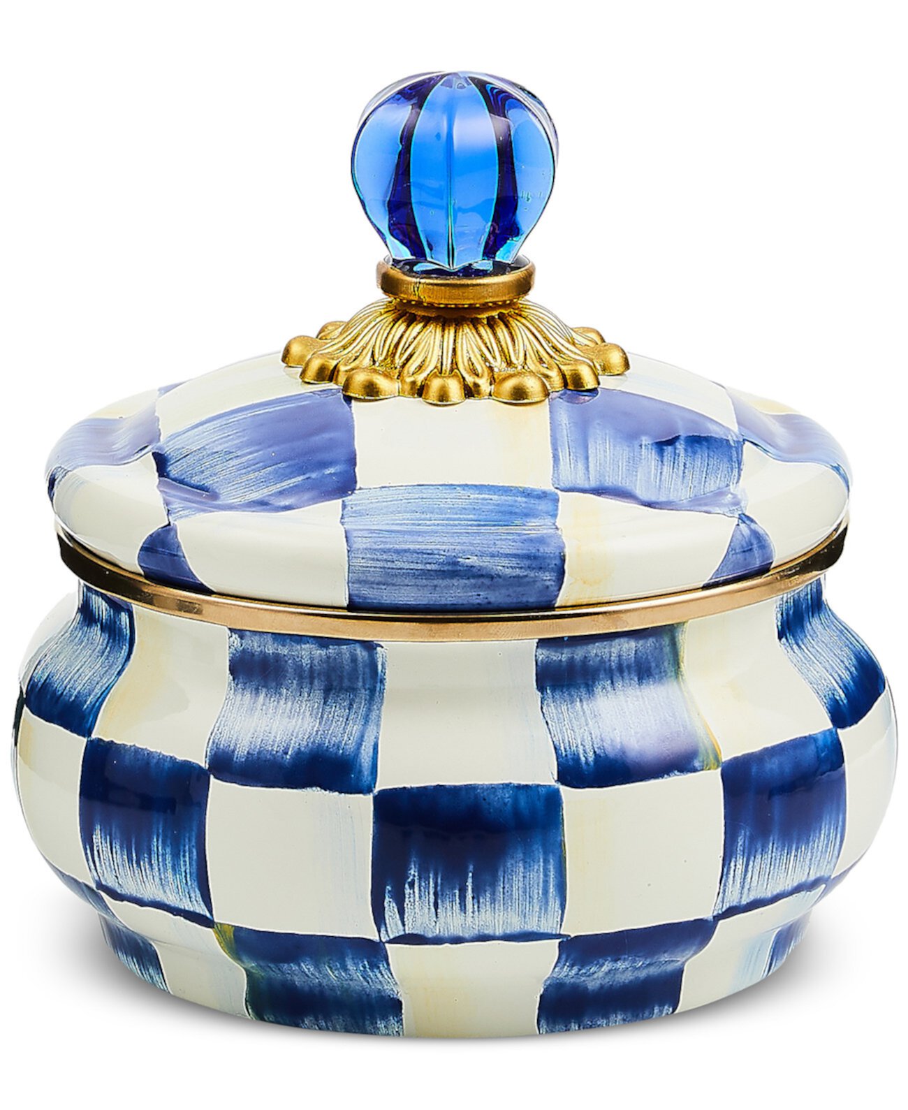 Royal Check Enameled Steel Squashed Pot MacKenzie-Childs