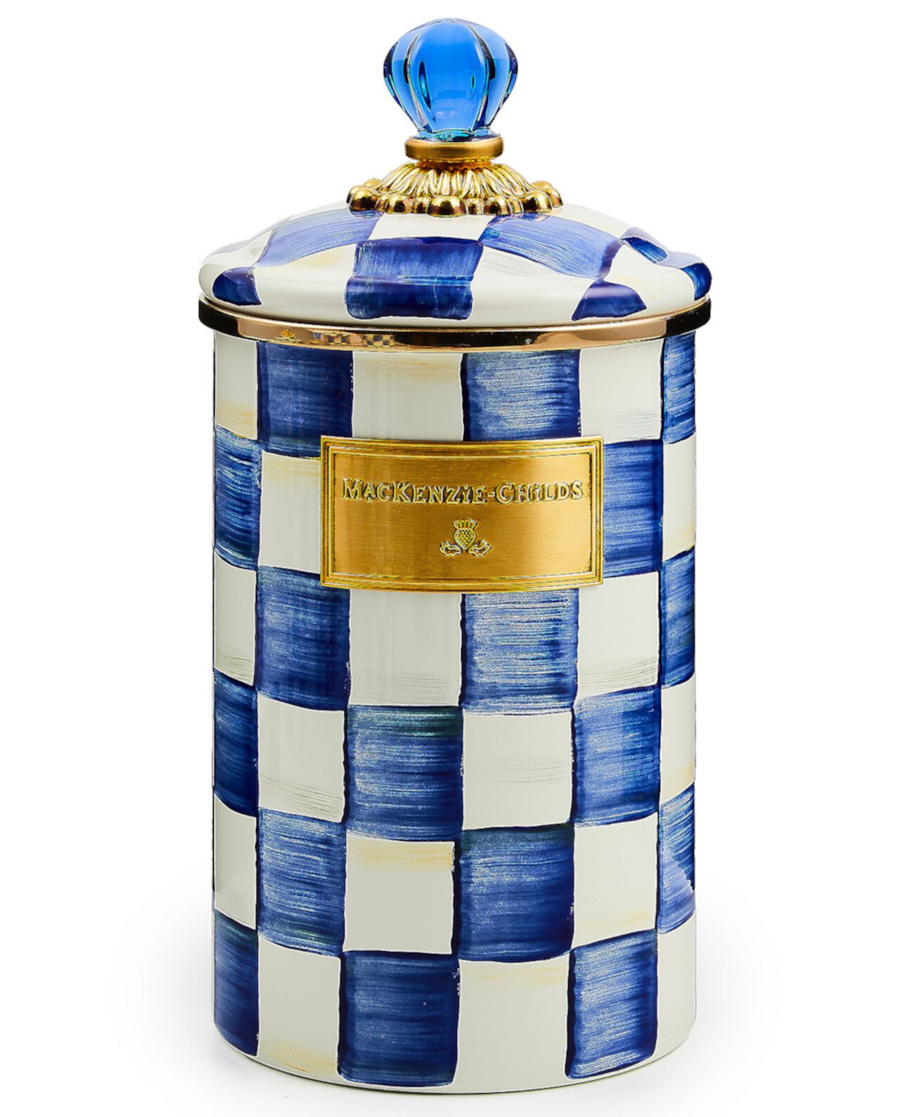 Royal Check Large Enameled Canister MacKenzie-Childs