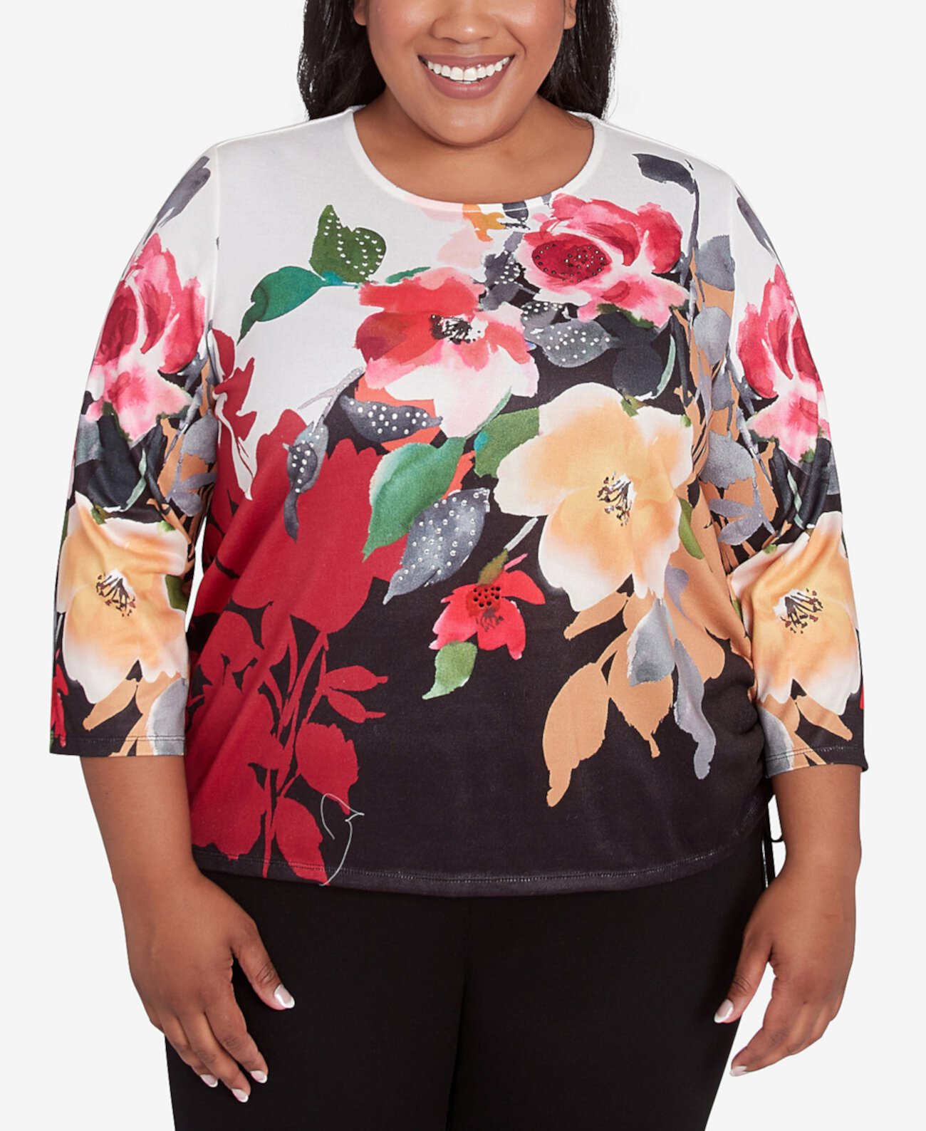 Женская Блузка Alfred Dunner Plus Size Runway Ready Floral Alfred Dunner