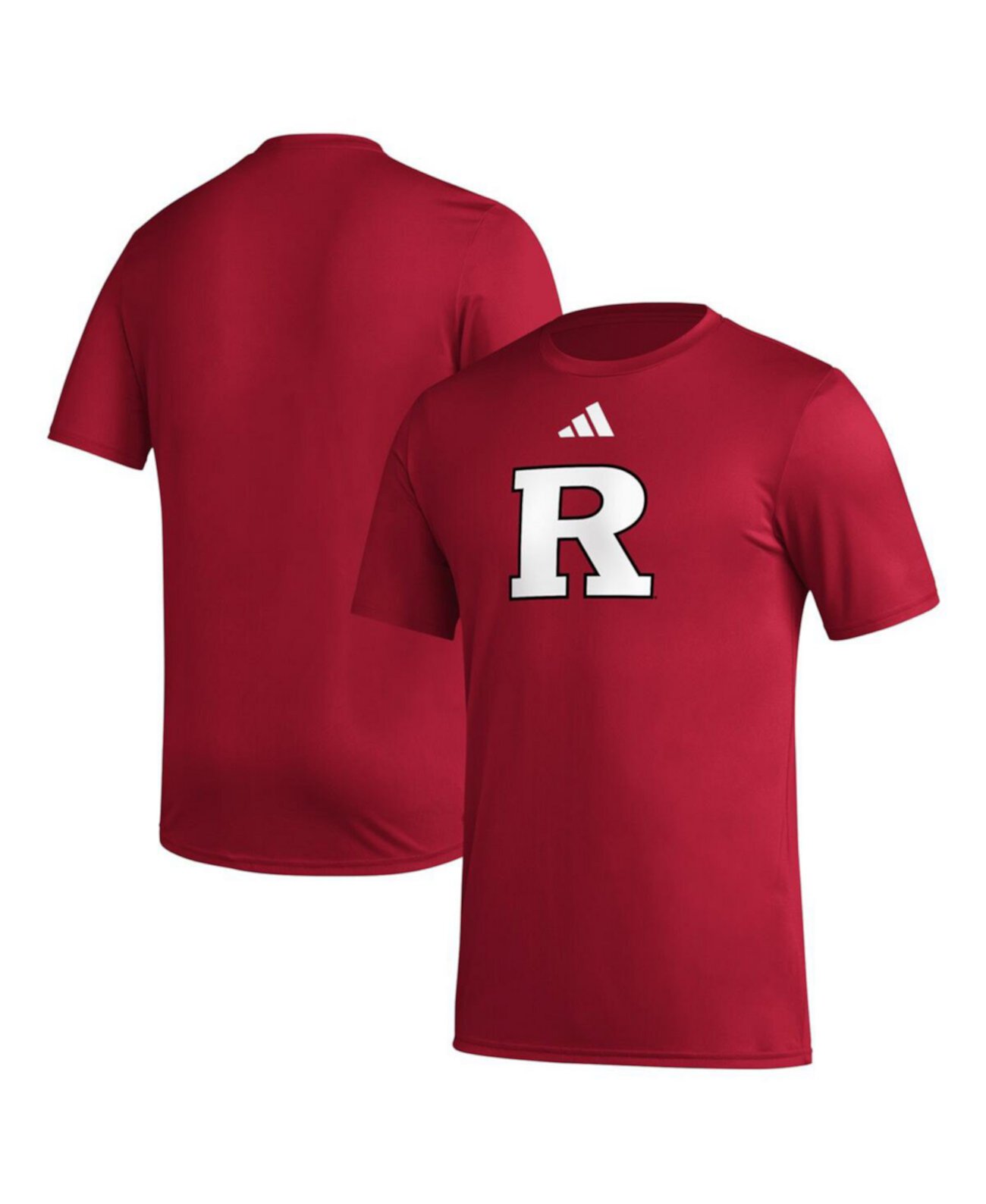 Мужская футболка Adidas Rutgers Scarlet Knights с логотипом и технологией AEROREADY Adidas