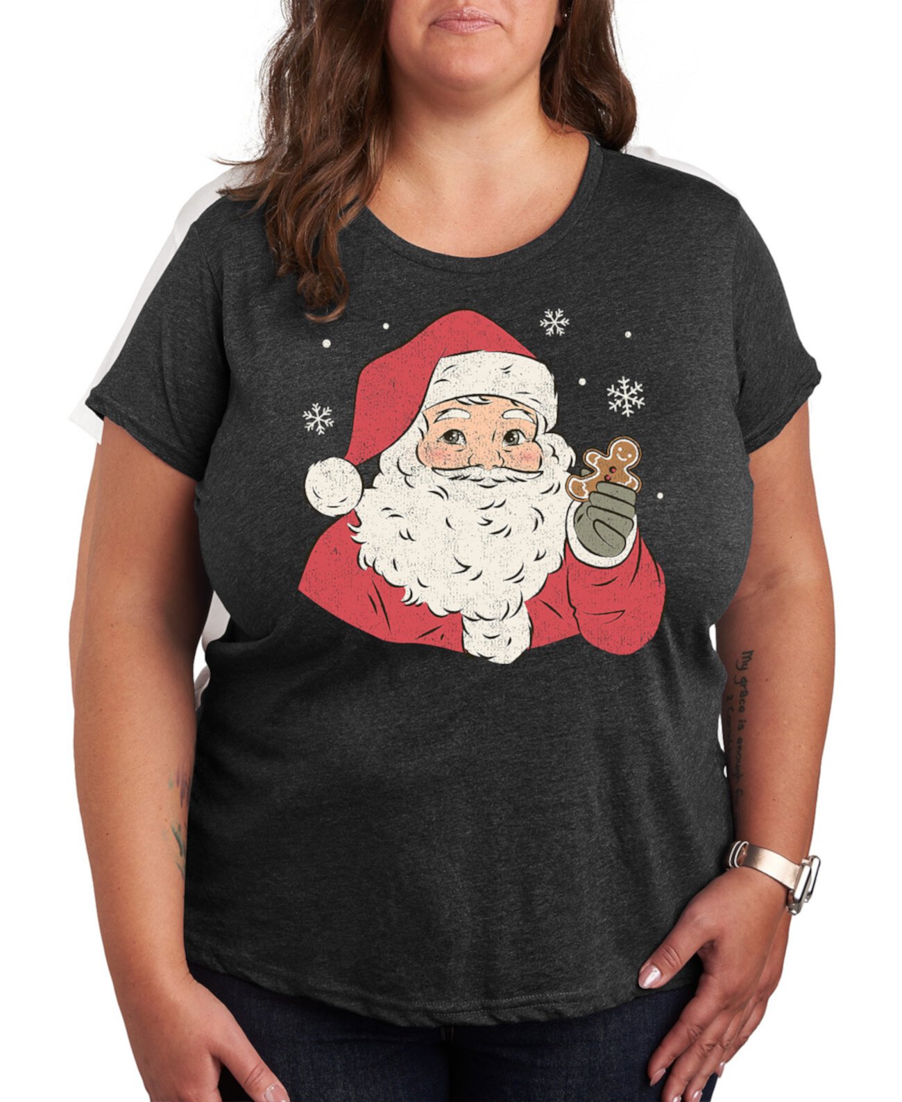 Женская Футболка Hybrid Apparel Plus Size Santa Cookie Graphic Hybrid Apparel