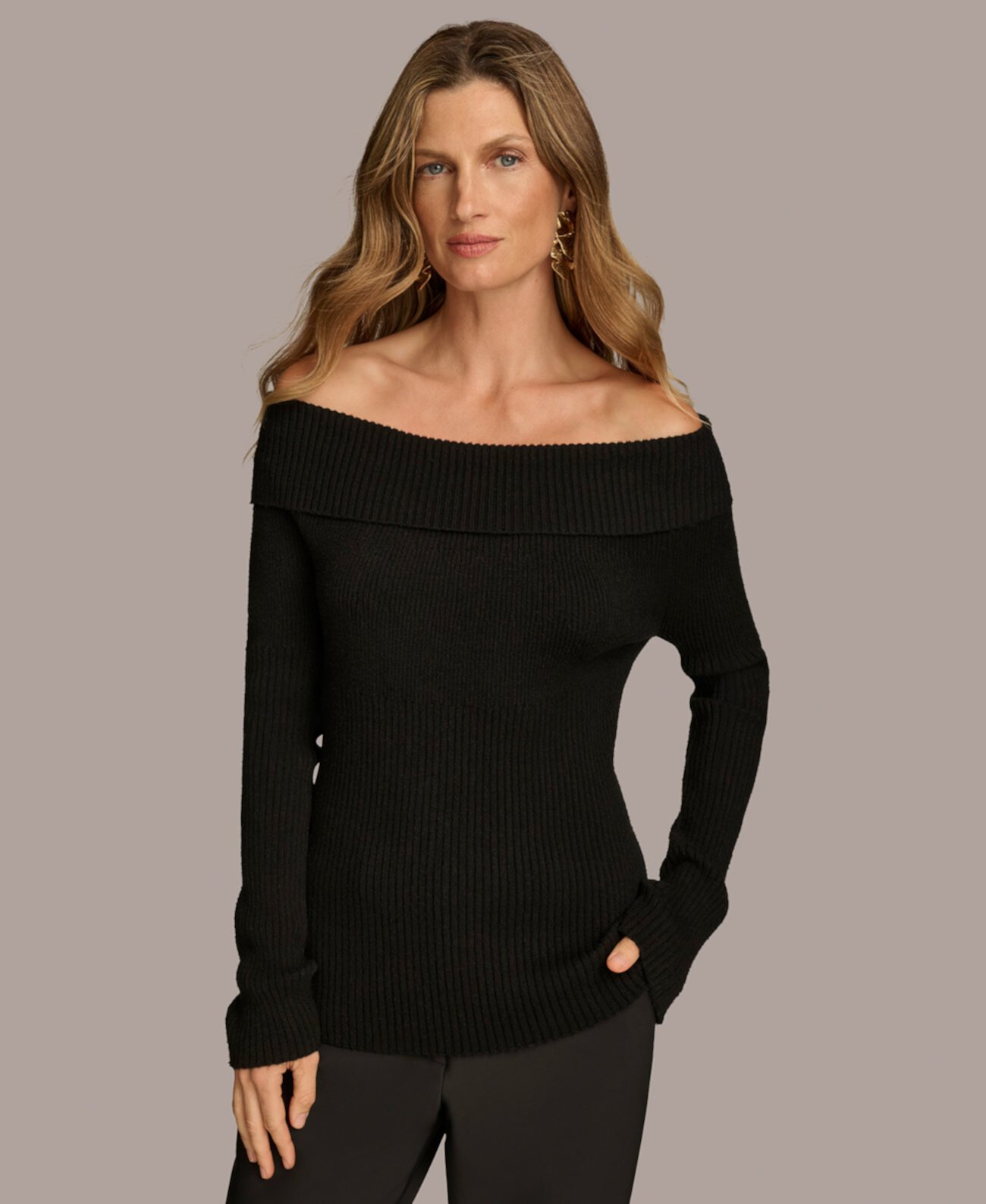 Женский Пуловер Donna Karan New York Off-The-Shoulder Donna Karan New York