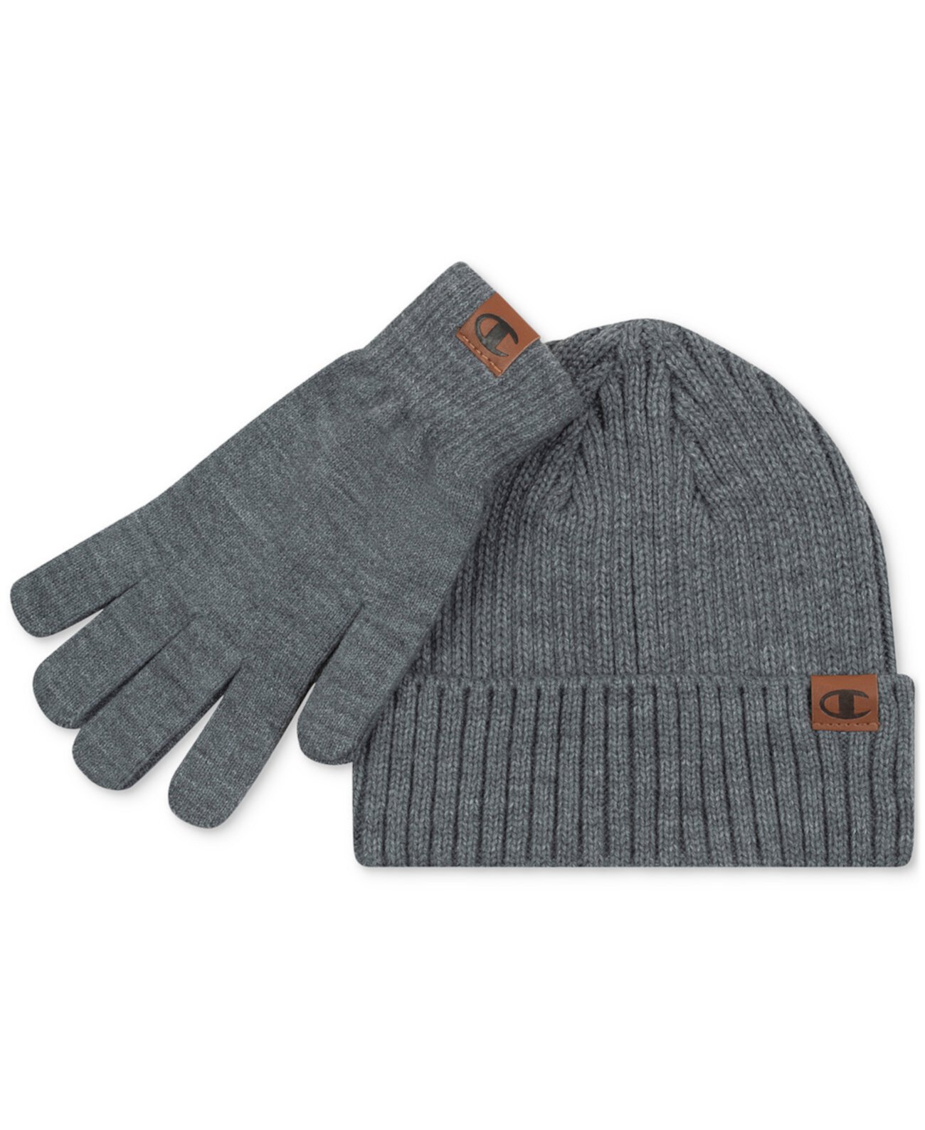 Комплект аксессуаров Champion Men's Shift 2-Pc. Ribbed-knit Beanie & Gloves Set Champion