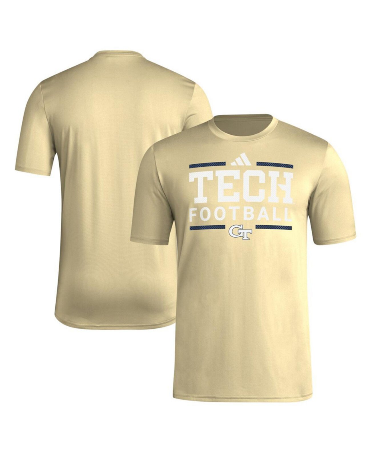 Мужская футболка Georgia Tech Yellow Jackets Locker Football с технологией AEROREADY Adidas