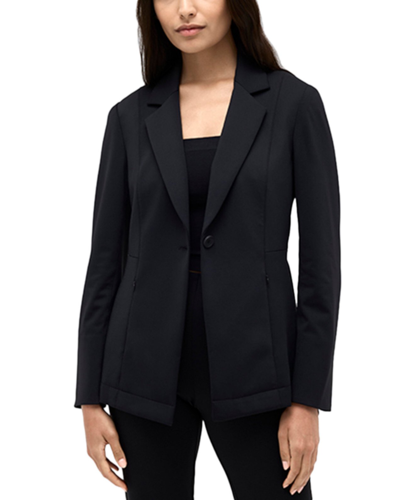 Women's Athletic-Stretch One-Button Notch-Collar Blazer Kenneth Cole