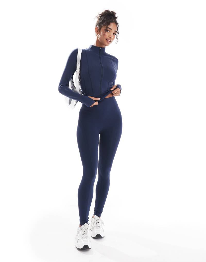 Женские Леггинсы ASOS DESIGN Seamless Sculpting с Швом в Темно-Синем - Часть Комплекта ASOS DESIGN