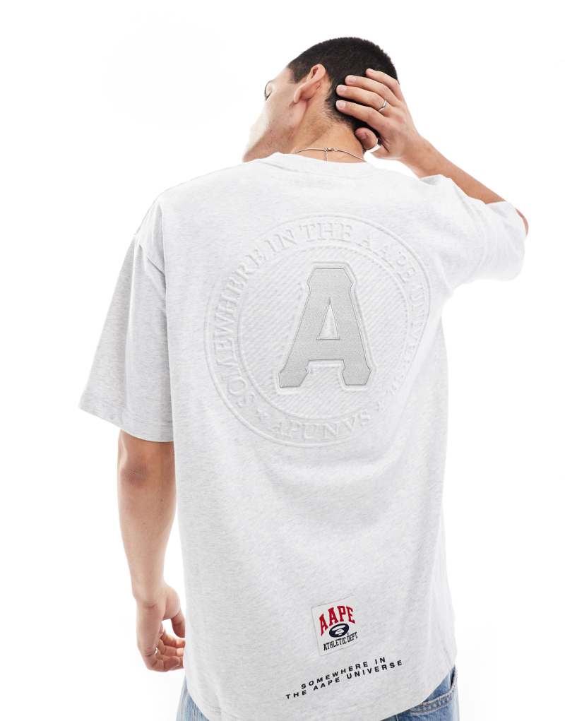 Мужская Футболка AAPE BY A BATHING APE® Серый с логотипом AAPE BY A BATHING APE®