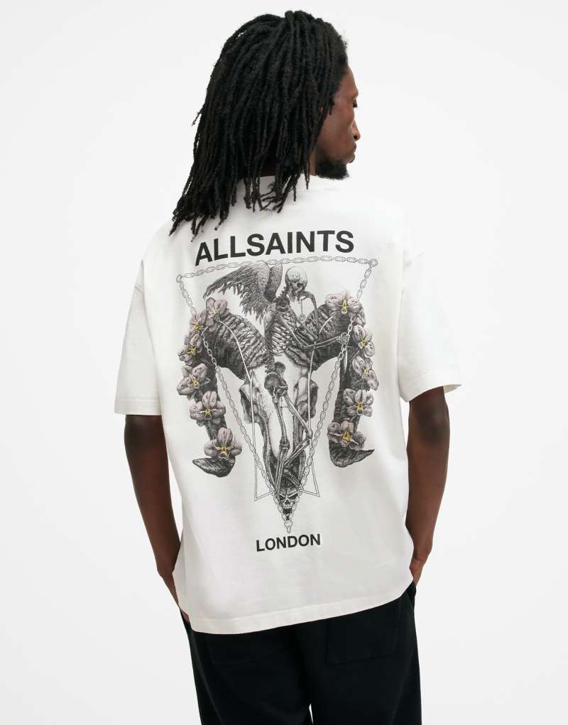 Мужская Футболка AllSaints Geist с принтом на белом фоне AllSaints