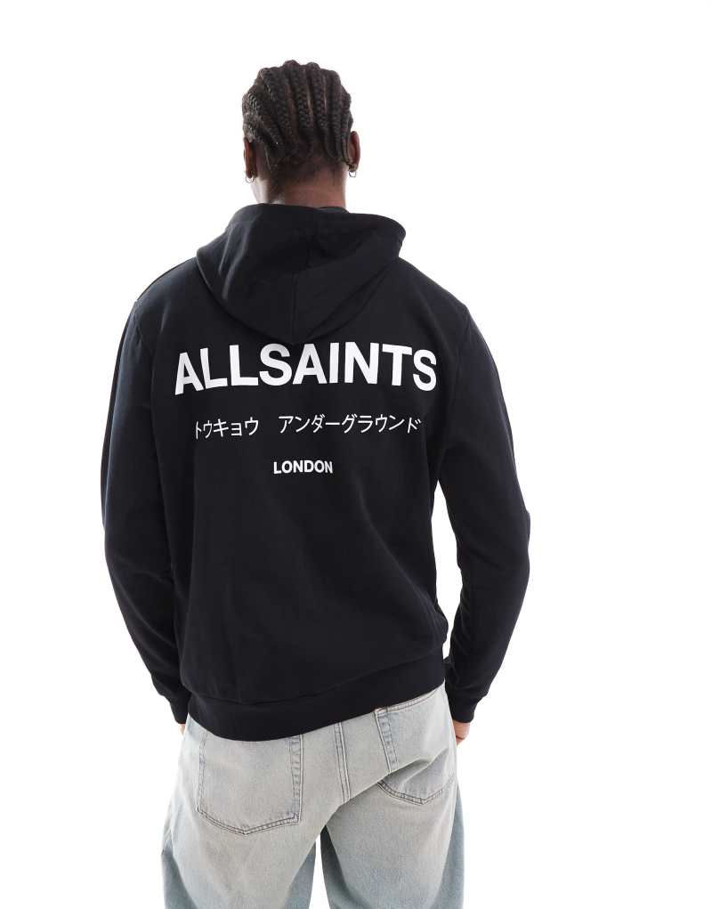 Мужское Худи AllSaints Underground Oth в черном AllSaints