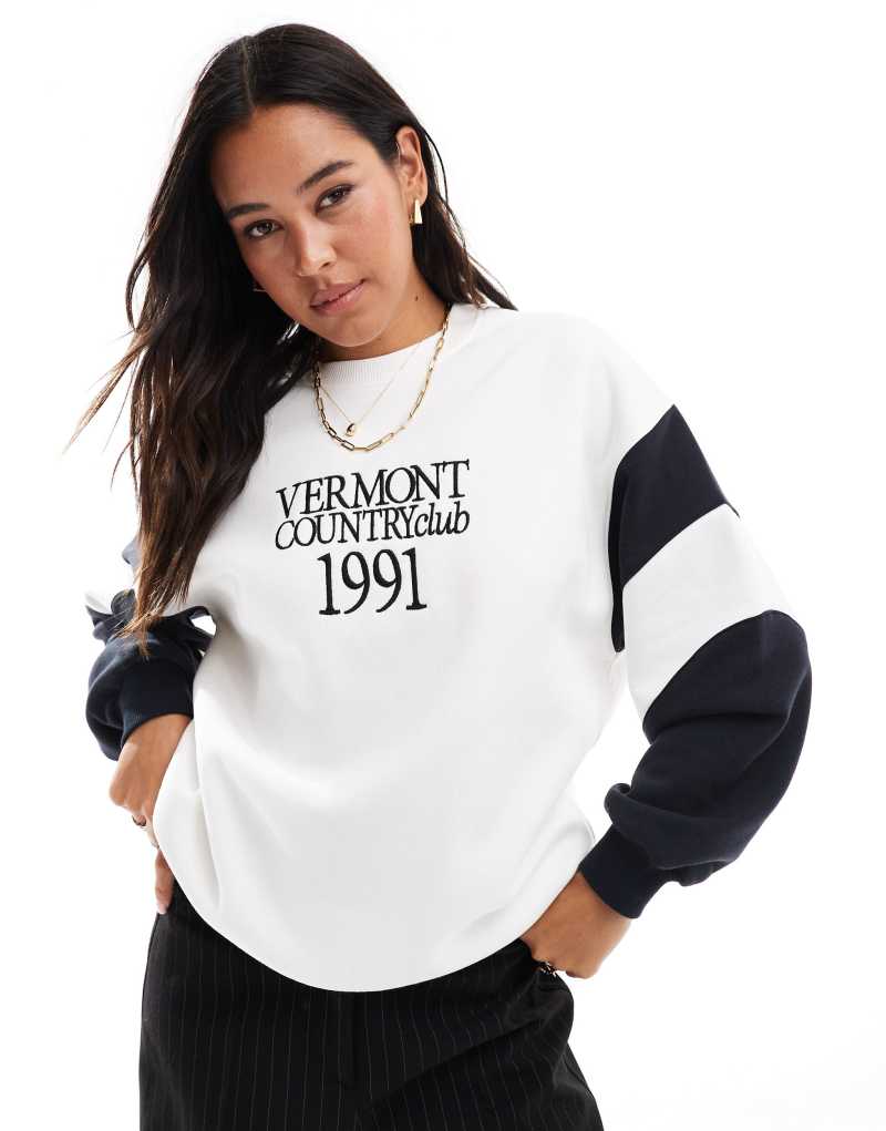 Женская Толстовка Stradivarius Oversized Color Block Stradivarius