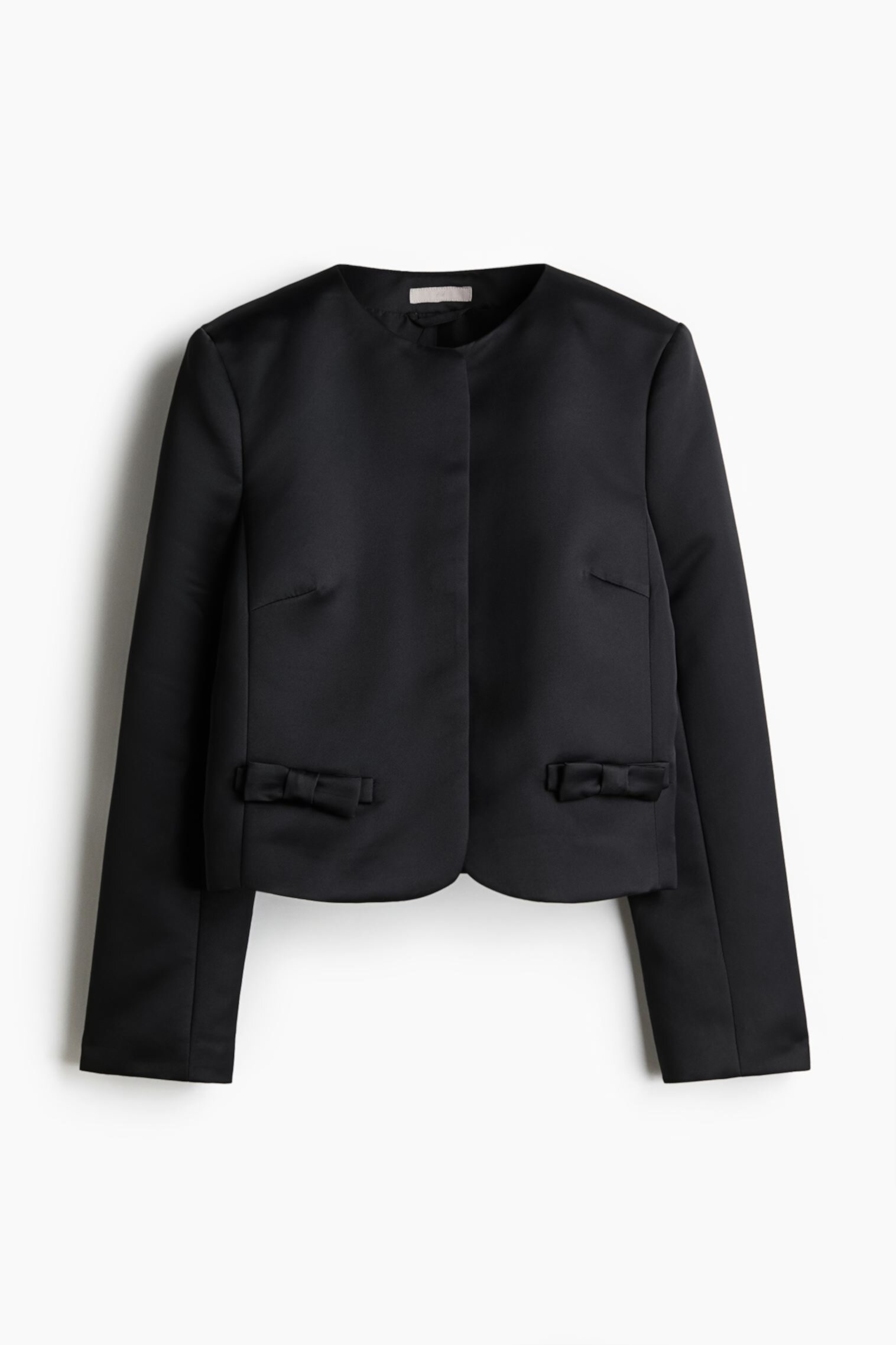 Женский Блейзер H&M Bow-Detail Satin Jacket H&M