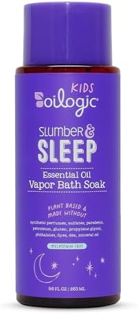 Oilogic Kids Baby Essentials Vapor Bath Soak, 9.6 Fl Oz (Slumber & Sleep) - Natural Concentrated Blend of 100% Pure Essential Oils - Relaxing & Soothing Lavender Oil & Chamomile Oil - Melatonin-Free Oilogic