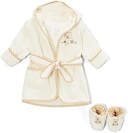 Spasilk 100% Cotton Hooded Terry Bathrobe with Booties Baby One Size Gifts — Shower Spasilk