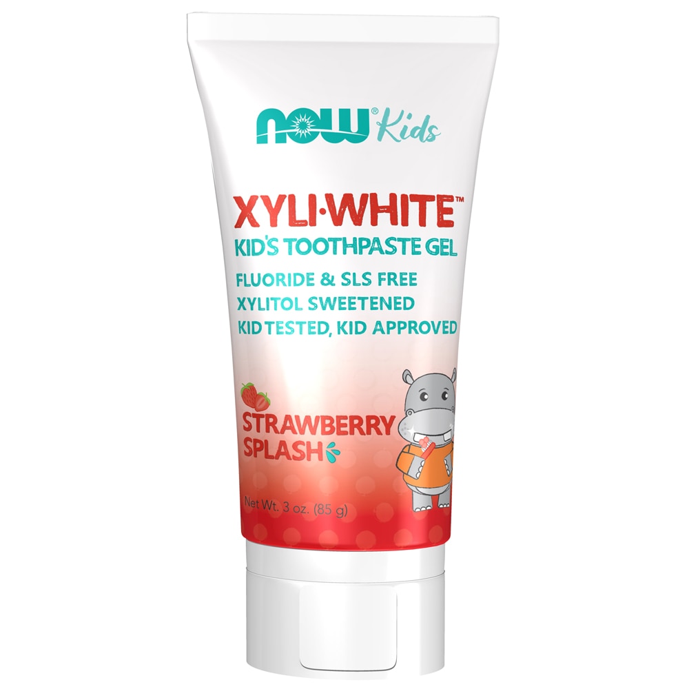 Kids XyliWhite Toothpaste Gel Flouride Free Strawberry Splash -- 3 oz NOW Foods