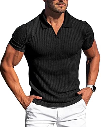 Мужская Поло рубашка Lempue V Neck Slim Fit Muscle Lempue